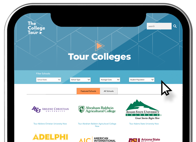 college virtual tour website